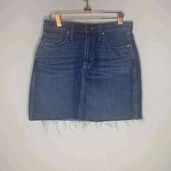 Madewell Rigid Denim Straight Mini Skirt: Reworked Edition Size 26 - Picture 2 of 8